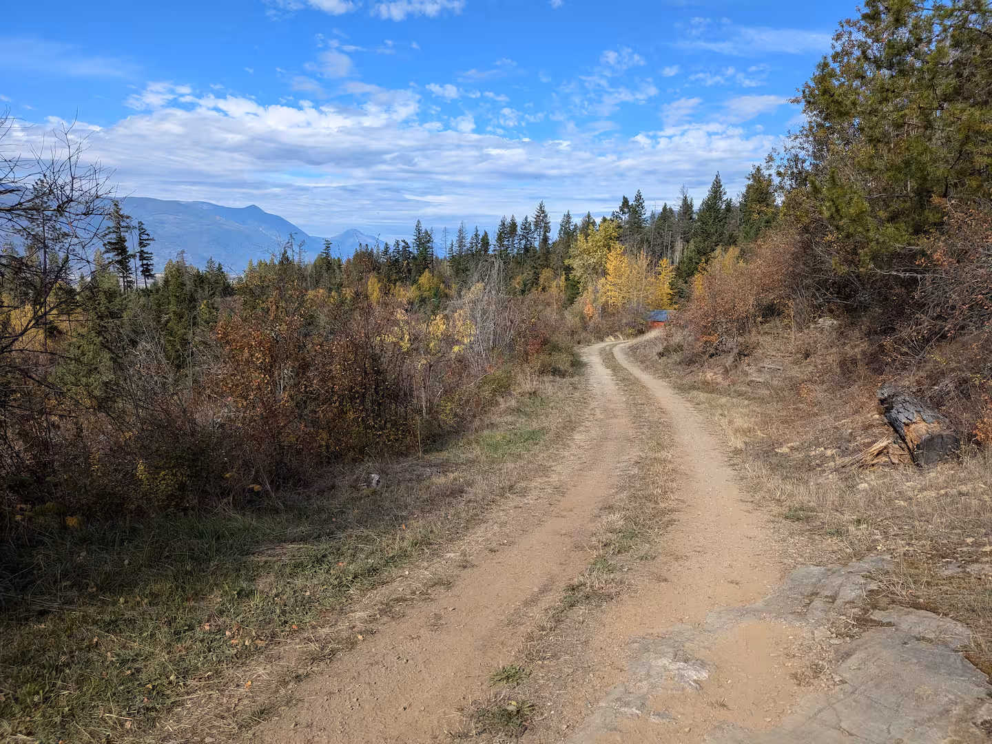Roadway down property - Start of descent